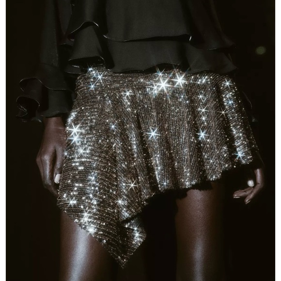 NWT ZARA ASYMMETRIC SEQUIN SKORT - Picture 5 of 10